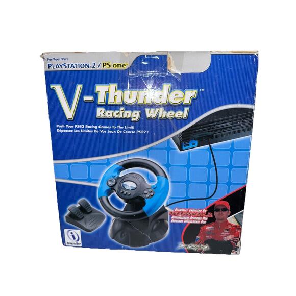 Playstation PS1 PS2 InterAct V-Thunder Racing Wheel w Pedals EUC - Picture 2 of 10